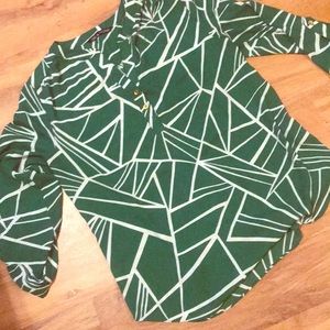 Green Geo Blouse